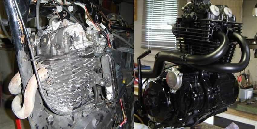 travail sur le moteur (prélevé en bon état sur une des donneuses)